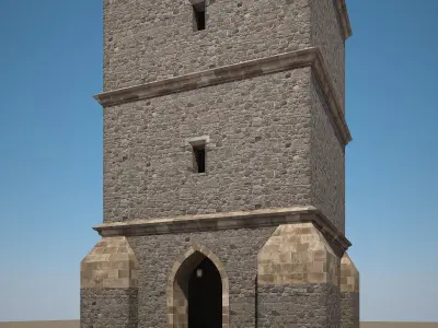 Belfry clock tower 3D model