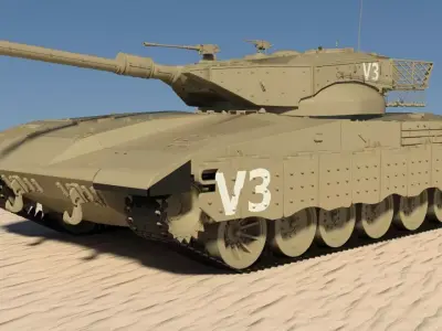Tank Merkava II Israel Mental Ray 3D model