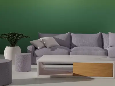 Furniture green quartz and lavender Free 3D model