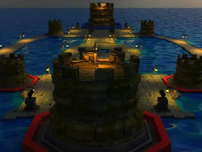 3D Game Environment Low-poly 3D model