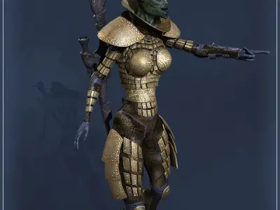 Alien Soldier Low-poly 3D model