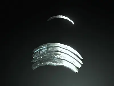 Japan Samurai Upper Arms Armors Low-poly 3D model