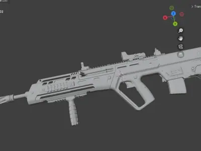gun 5 Low-poly 3D model