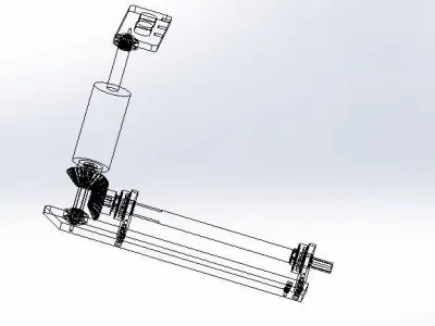 The helical gear drive mechanism 3D model