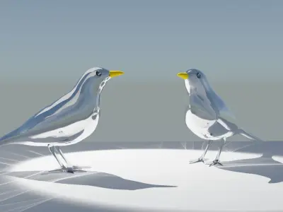 BIRD 3D model Turdus merula 3D model