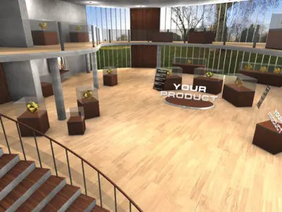 3D Museum Showroom Kit Low-poly 3D model