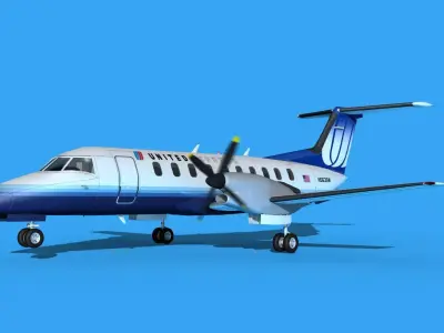 Embraer EMB120 United Airlines Express 3 3D model