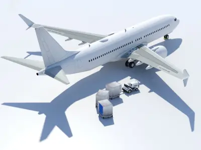 B737 Max 8  Static Low Poly Blank Low-poly 3D model