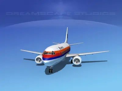 Boeing 737-300 United Airlines 2 3D model