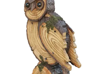 Owl made of wood 3D model