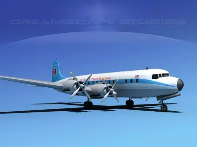 Douglas DC-7C Flying Tiger Line 3D model