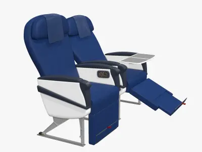 Airplane chair business class Low-poly 3D model