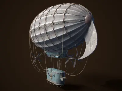 Steampunk Airship Low-poly 3D model Low-poly 3D model