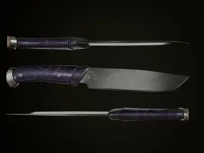 warlike knife pack Low-poly 3D model