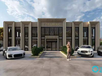 Modern Car Gallery  Office Building 3D model