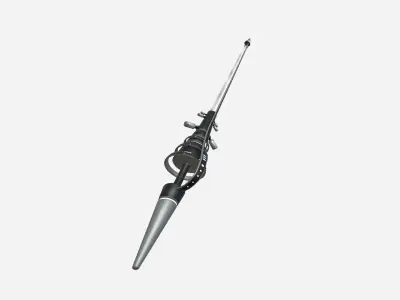 SciFi War Lance A07 Black White - Sci Fi Weapon Design Low-poly 3D model