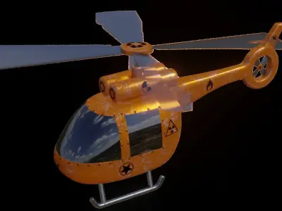 Heli Copter Low-poly 3D model