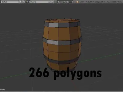 Low-poly Wooden Barrel Free low-poly 3D model