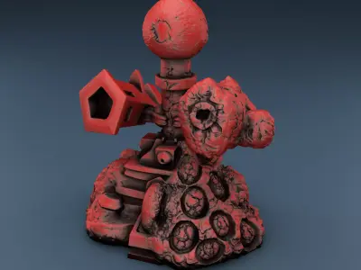 Anti-aircraft gun 3D print model