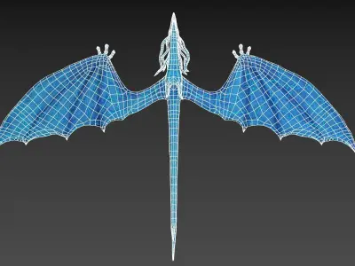 Stylized IceDragon Low-poly 3D model