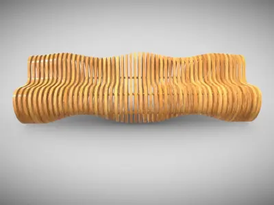 Organic Bench  Low-poly 3D model