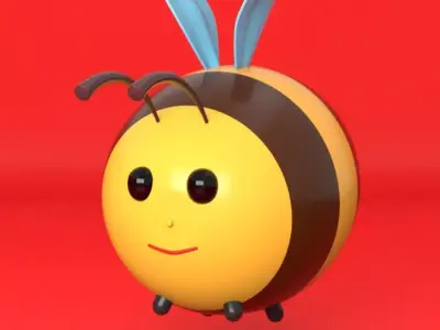 Cute Little Bee 3D model