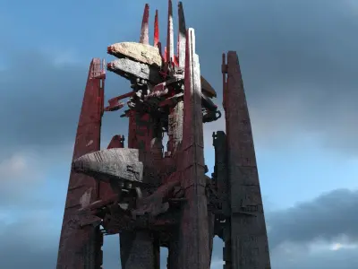 Dark Terra Former Mining Facility Kit bash 1 3D model