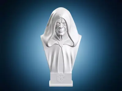 Emperor Palpatine Bust Star Wars Sculpture 3D print model
