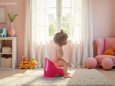 Little Girl on Potty Fur 3D model