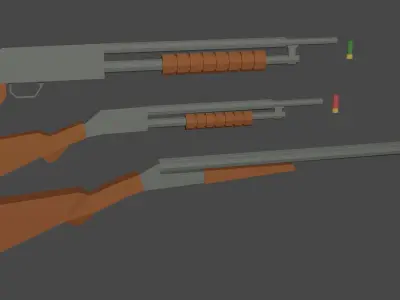 ow poly puck of guns Free low-poly 3D model