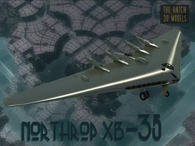 Northrop B-25 Flying Wing Low-poly 3D model