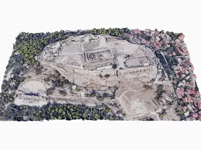 Acropolis of Athens - Parthenon Low-poly 3D model