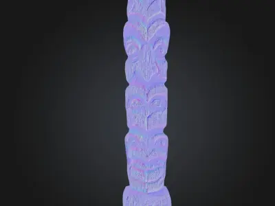 Photorealistic Totem Pole - Low-poly 3D Model Low-poly 3D model