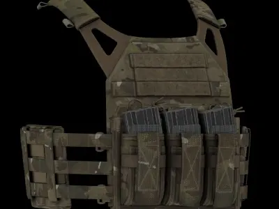 Paraclete Triple M4 Pistol Mag Pouch Low-poly 3D model