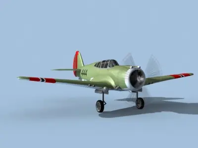 Curtiss H-75C Mohawk V16 Norway 3D model