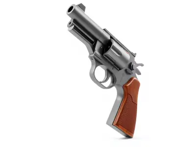 Classic Revolver Steel model pack Low-poly 3D model