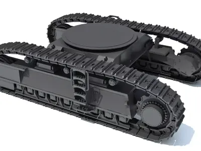 Bulldozer Excavator Track 3D model