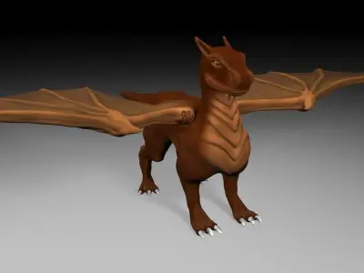 Brown dragon Low-poly 3D model