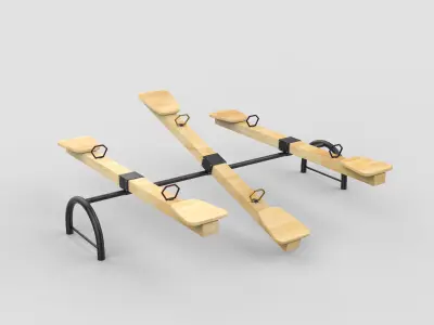 Wooden See-Saw 3D model