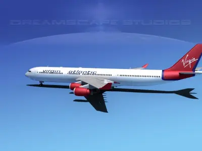Airbus A340-600 Virgin Atlantic 3D model
