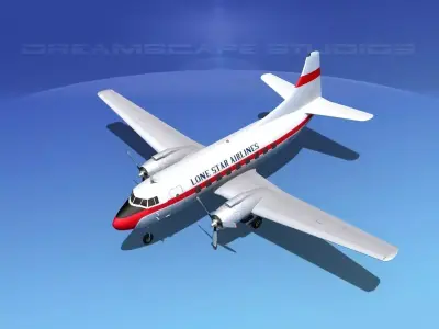 Martin 404  Lone Star Airlines 3D model