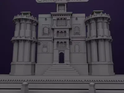 Ganga Ghat Varanasi Fort Low-poly 3D model