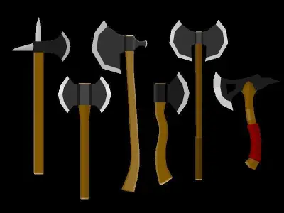 Low Poly Melee Weapon Pack Low-poly 3D model