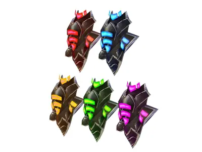 a Set of Shield Weapons Low-poly 3D model