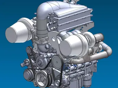 Supercar System Powertrain Assembly Stage 5 Free 3D model