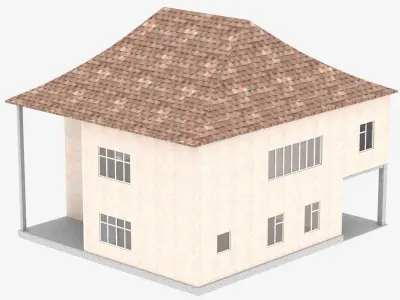 Private house 1 Low-poly 3D model