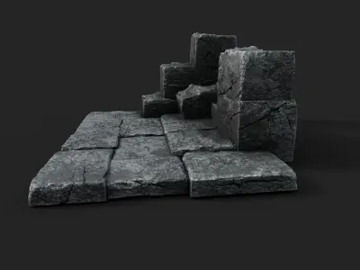 Old Ruin Low-poly 3D model