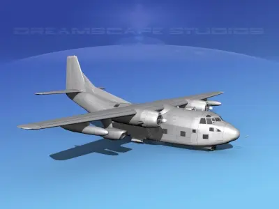 Fairchild C-123K Bare Metal 3D model