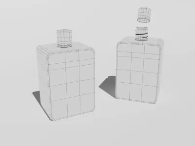 Square Bottle Low-poly 3D model