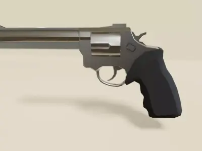 Chrome Revolver 44 - Magnum - Gun - Arma Low-poly 3D model